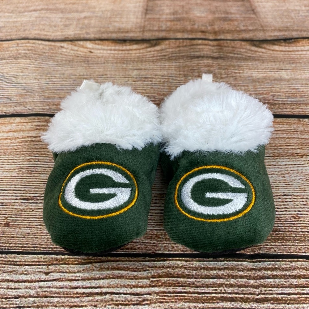 Green Bay Packers NFL Infant Booties Slippers - 100% Polyester - NEW